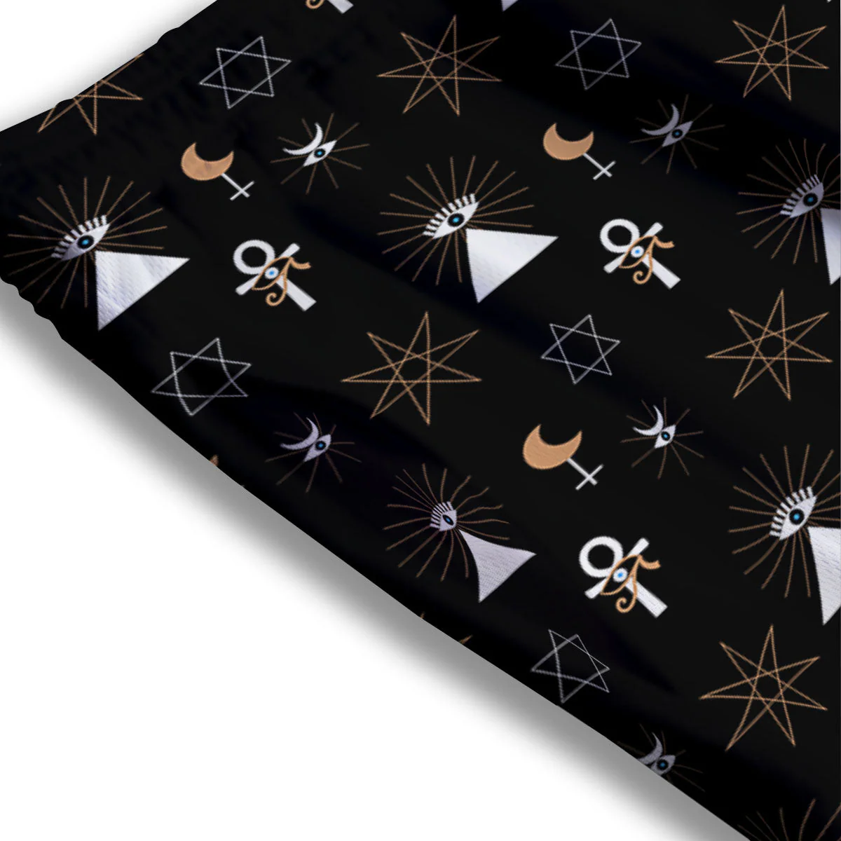 Eye Of Horus Egypt Print Pattern Mesh Shorts - Image 3