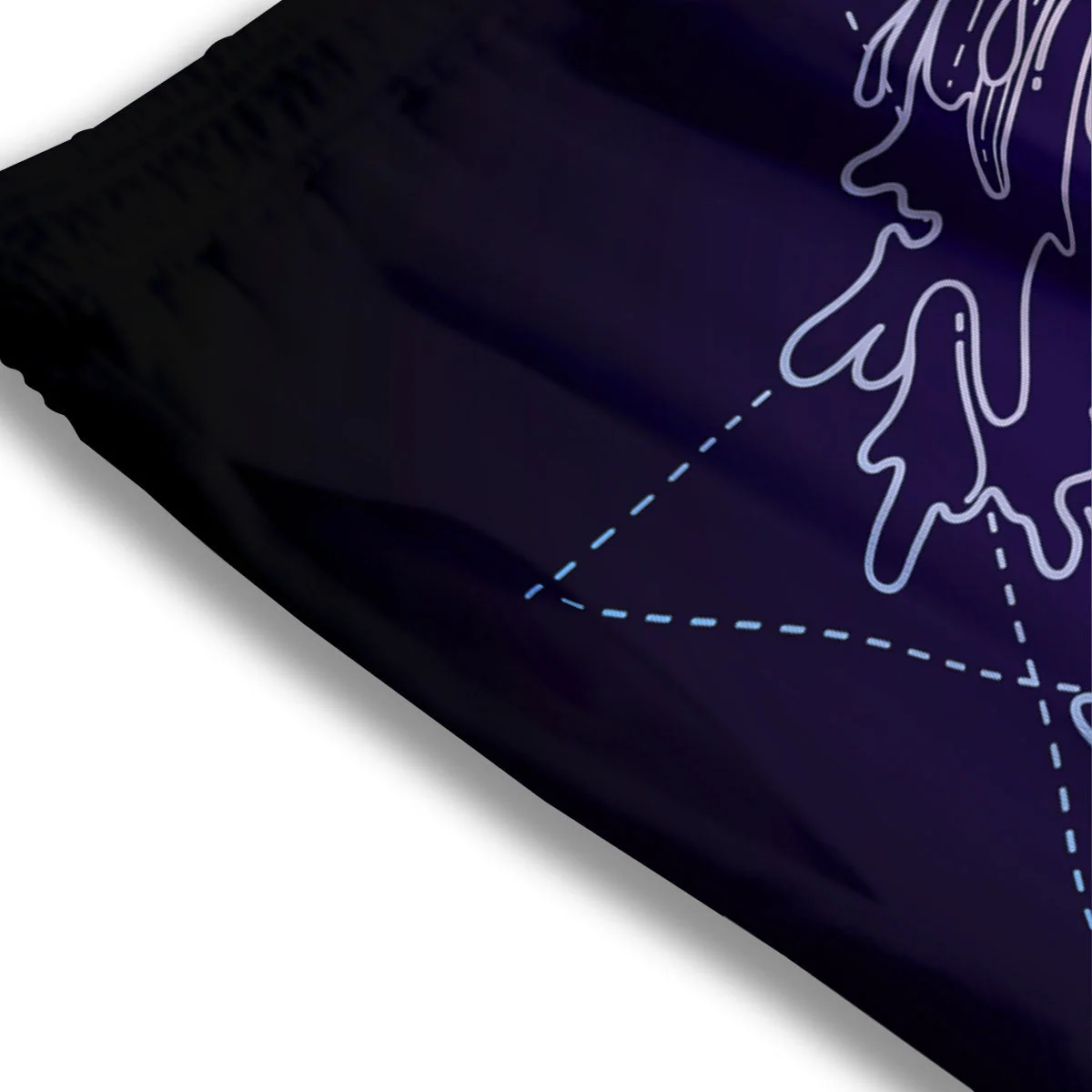 Eye Of Providence Black Purple Print Mesh Shorts - Image 3