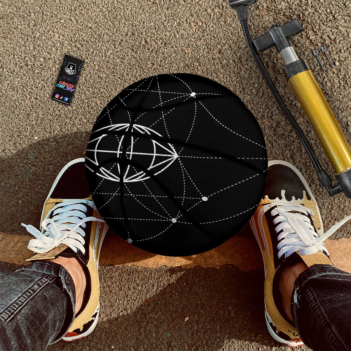 Eye Of Providence Geometric Print Basketball - Image 2