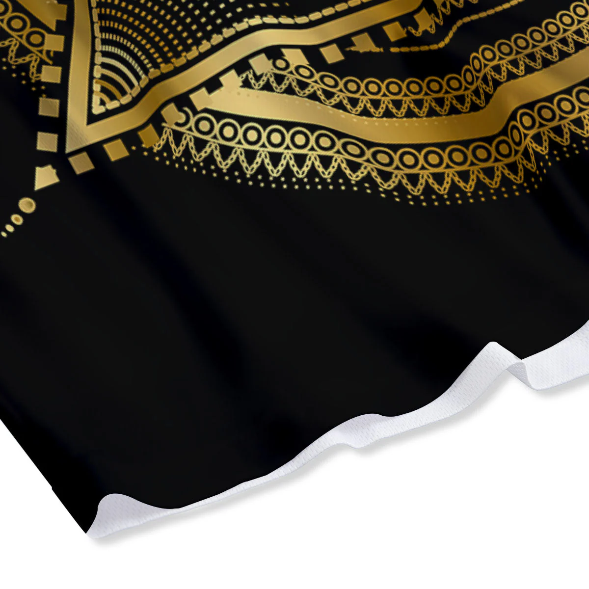 Eye of Providence Gold And Black Print Mesh Shorts - Image 4
