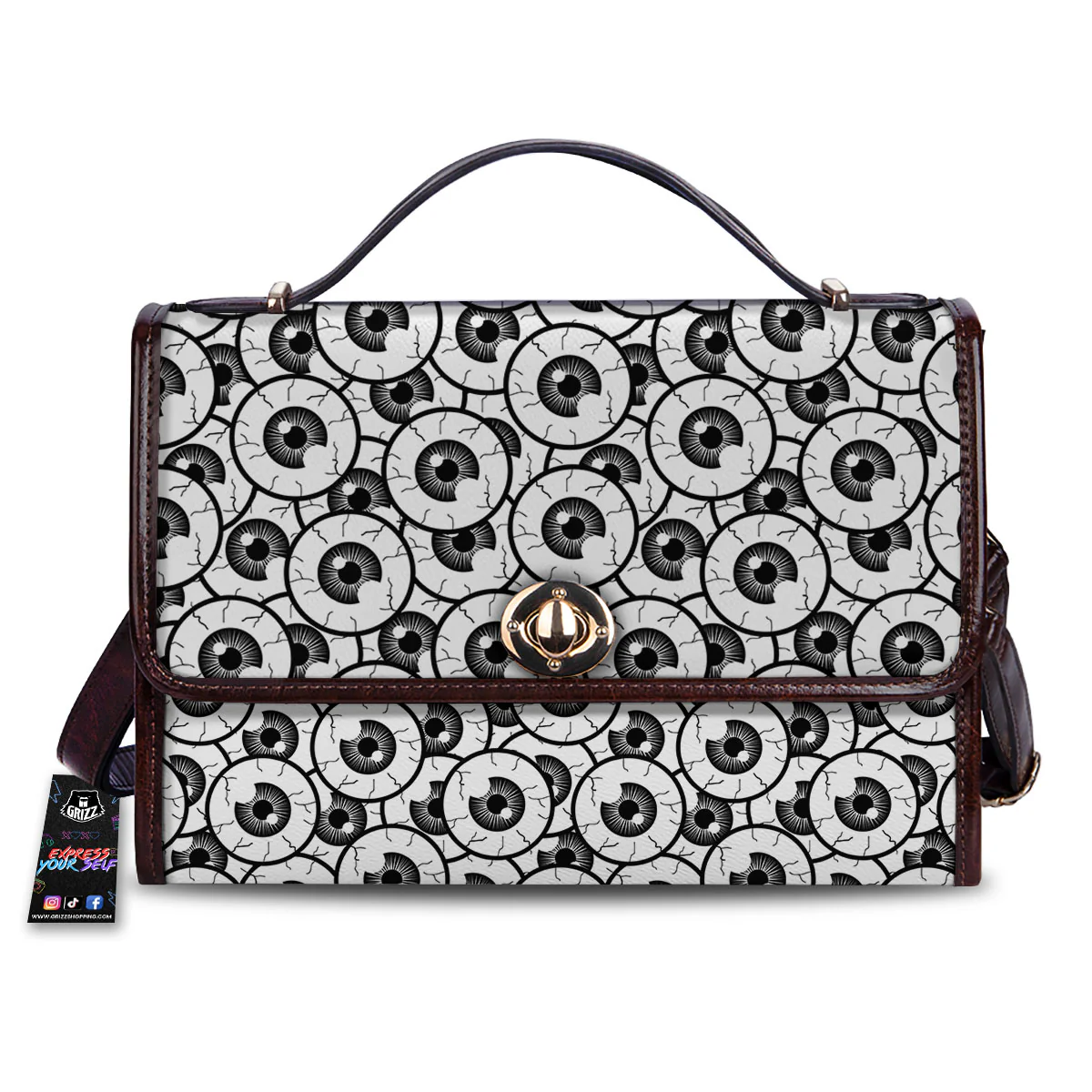Eyeball Print Pattern Women's Satchel Bag