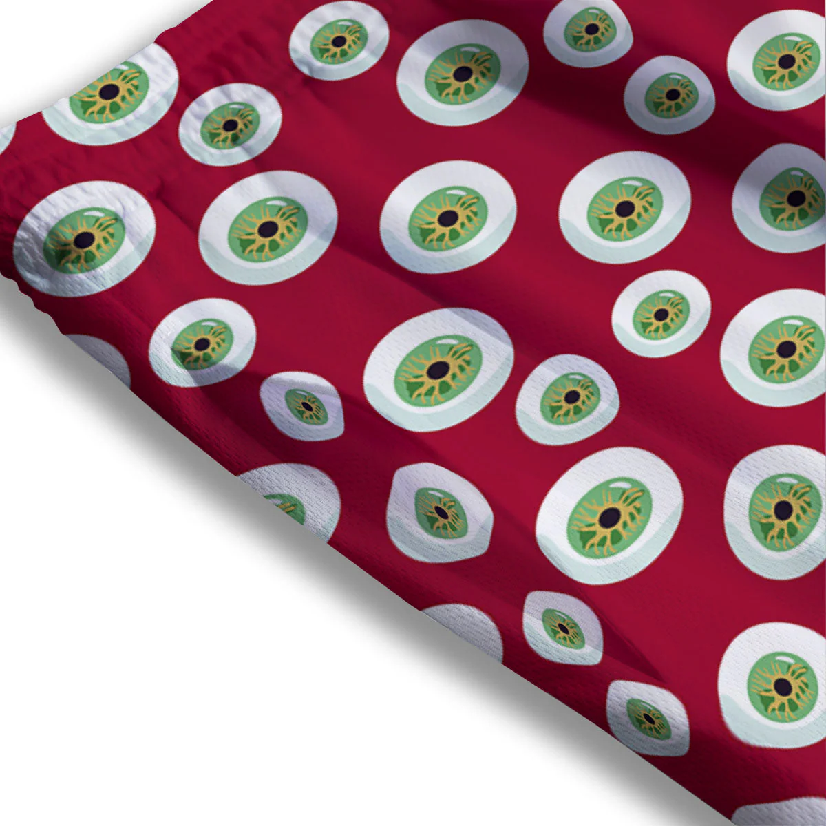 Eyeball Red Creepy Print Pattern Mesh Shorts - Image 3