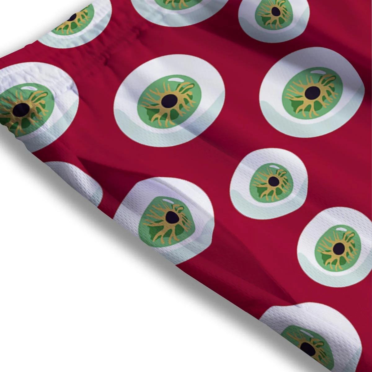 Eyeball Scary Red Print Pattern Mesh Shorts - Image 3