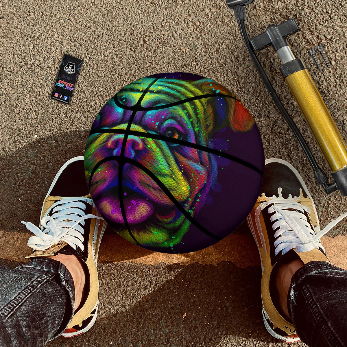 Face Shar Pei Print Basketball - Image 2