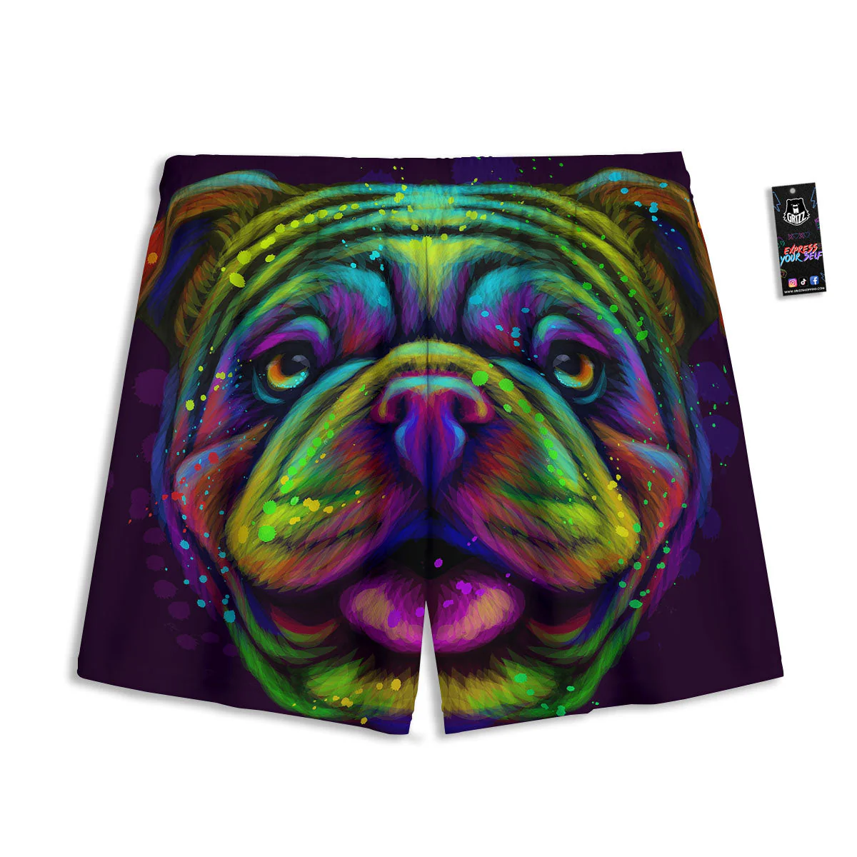 Face Shar Pei Print Mesh Shorts - Image 2