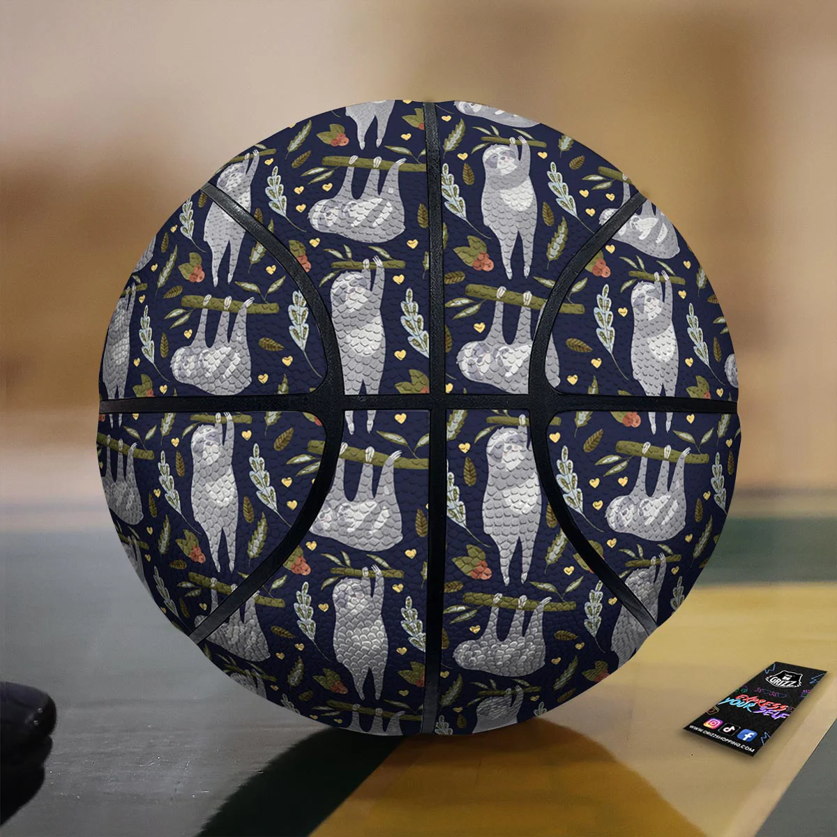 Family Sloth Print Pattern Basketball