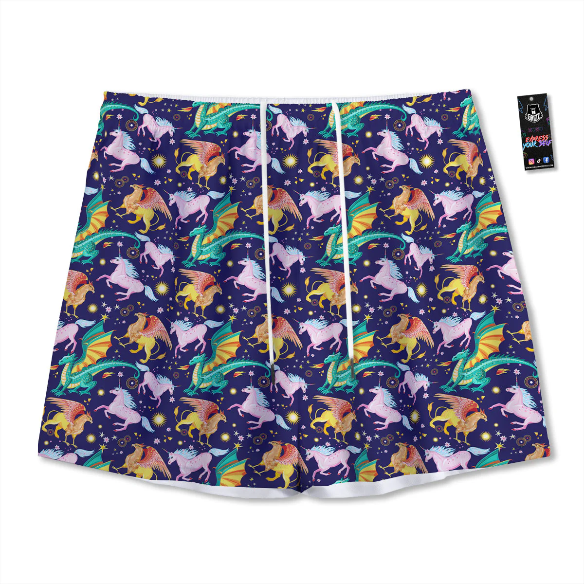 Fantastic Beasts Print Pattern Mesh Shorts