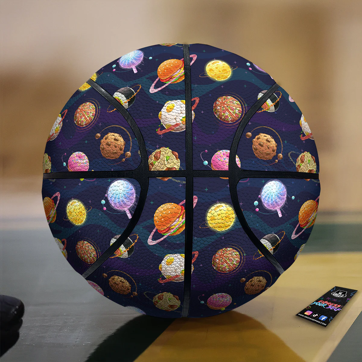 Fantasy Food Planets Print Pattern Basketball