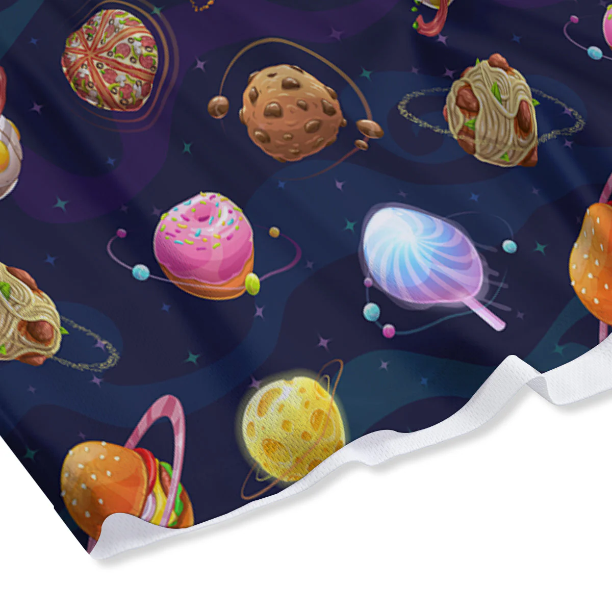 Fantasy Food Planets Print Pattern Mesh Shorts - Image 4