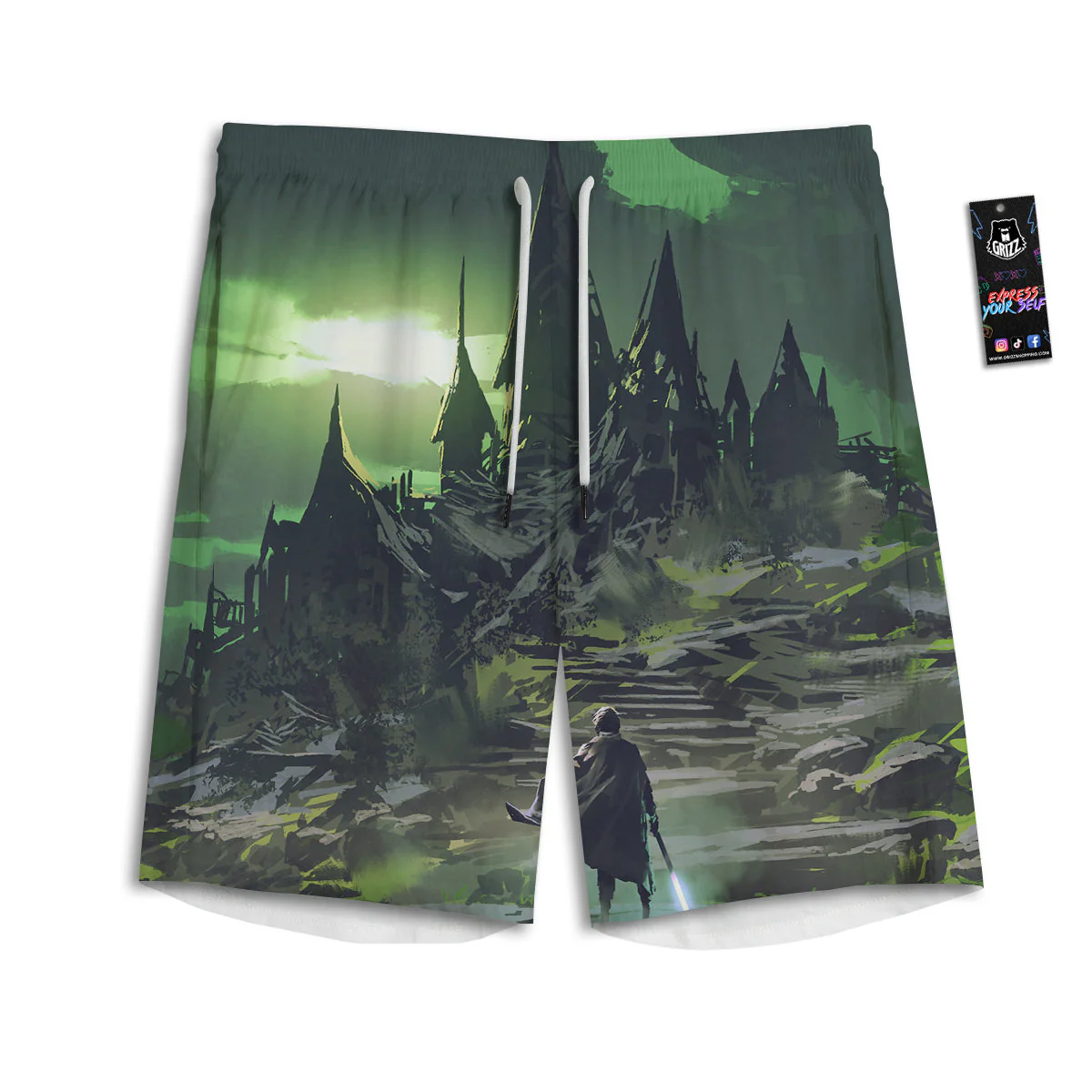 Fantasy Knight And Castle Men's Athletic Shorts