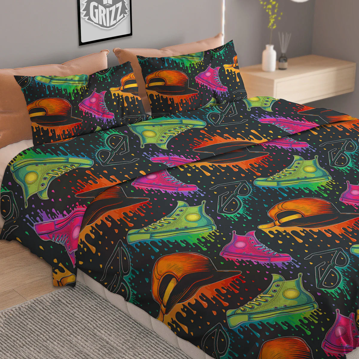Fashion Colorful Print Pattern Duvet Cover Bedding Set - Image 2