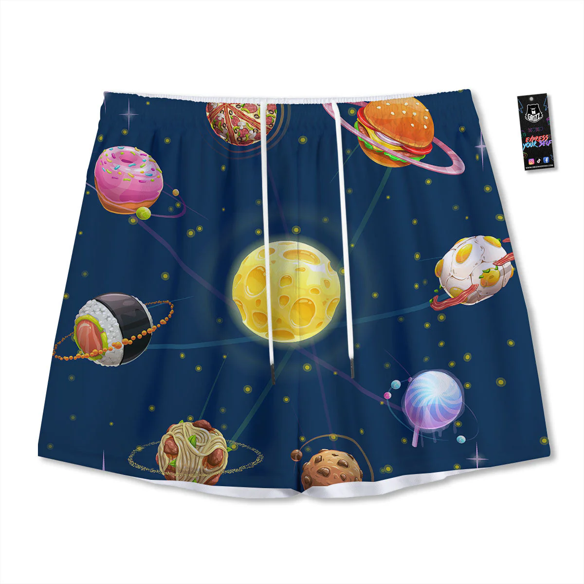 Fast Food Planets Set Print Mesh Shorts