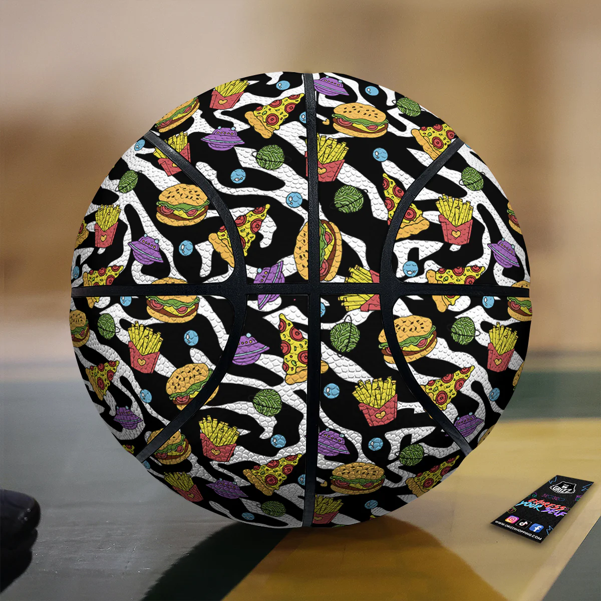 Fastfood Cute Zebra Print Pattern Basketball