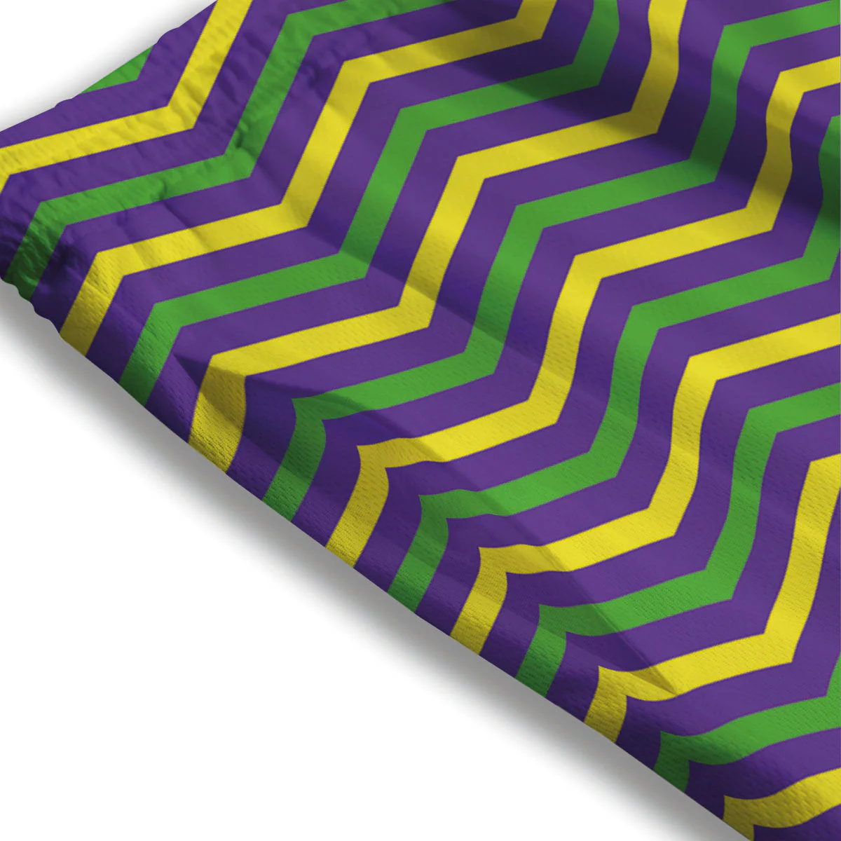 Fat Tuesday Chevron Mardi Gras Print Mesh Shorts - Image 3