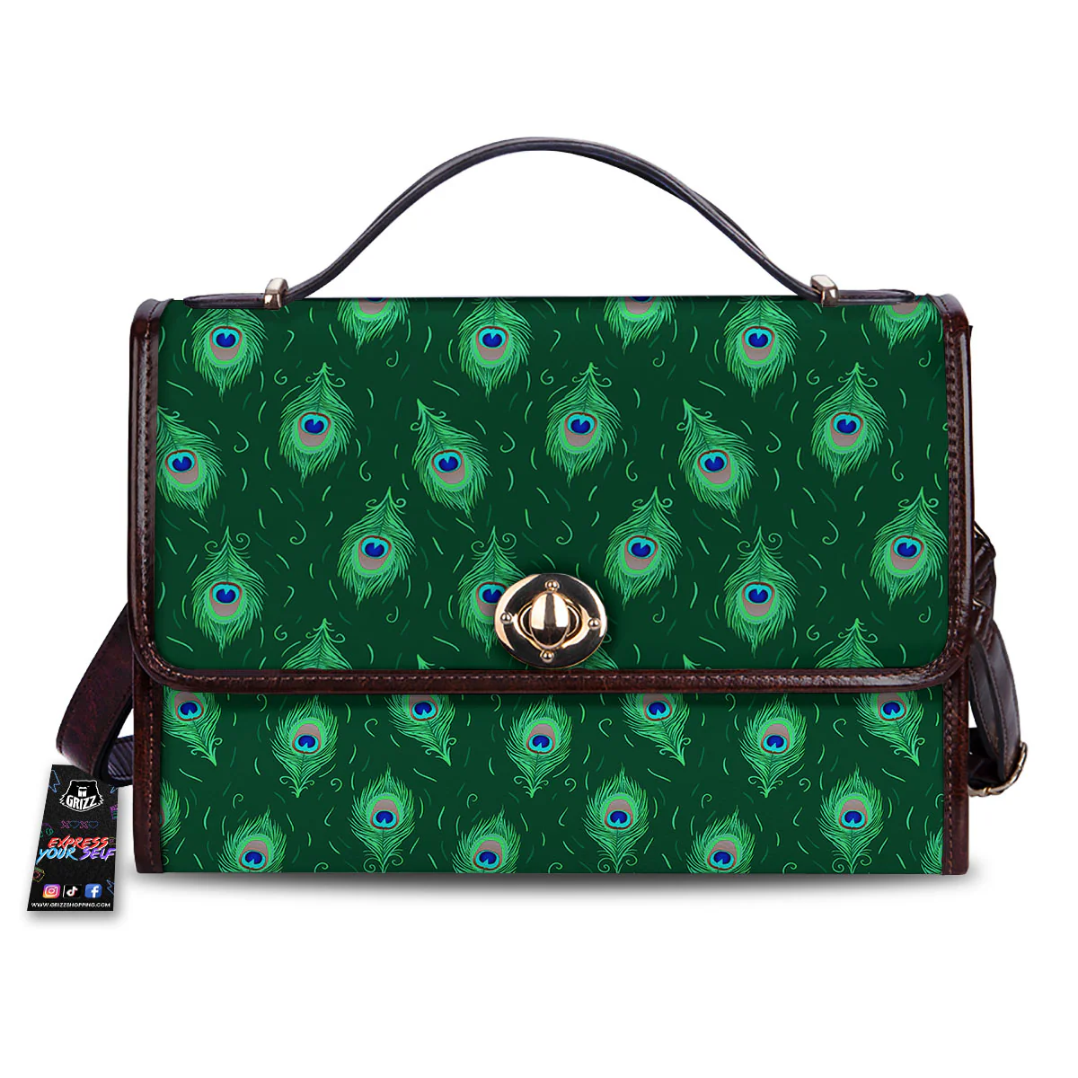 Feather Peacock Print Pattern Women's Satchel Bag