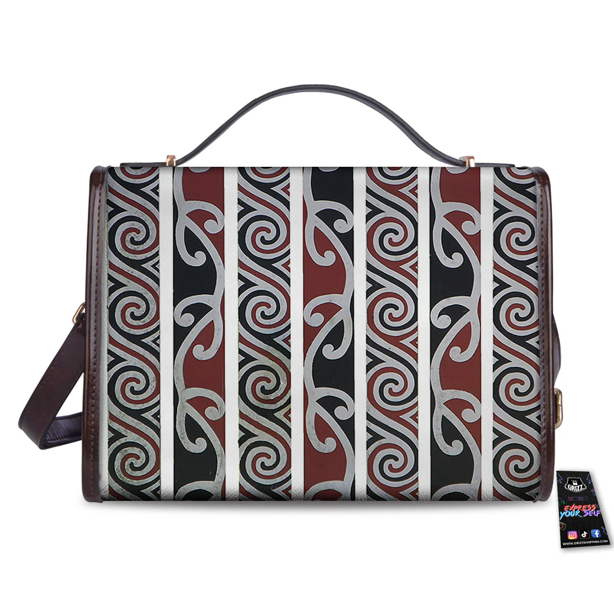 Fence Maori Print Women's Satchel Bag - Image 2