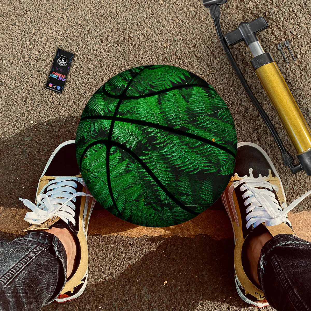 Fern Leaf Green Print Basketball - Image 2