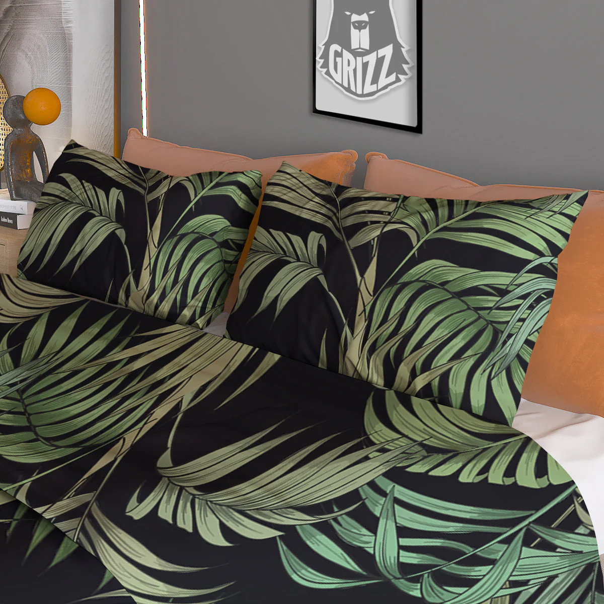 Fern Leaf Tropical Print Pattern Duvet Cover Bedding Set - Image 3