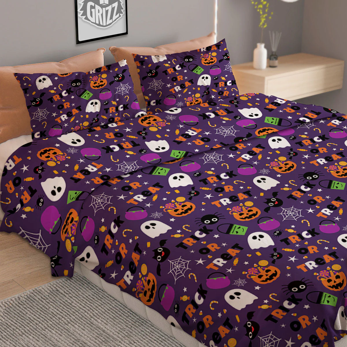 Festival Halloween Print Pattern Duvet Cover Bedding Set - Image 2