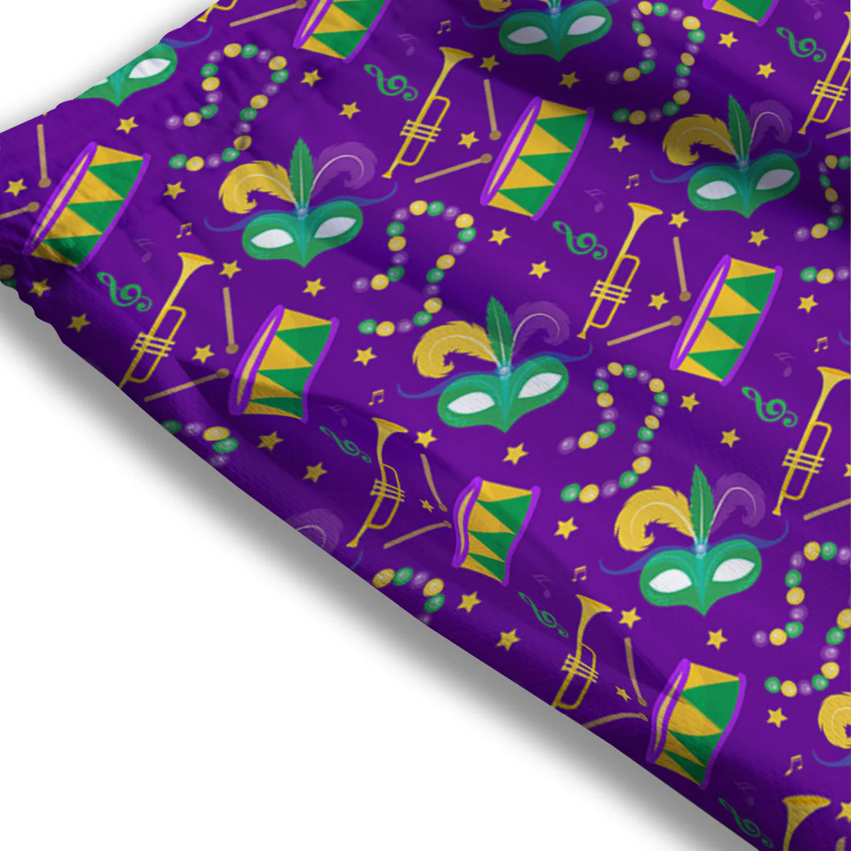 Festival Mardi Gras Print Pattern Mesh Shorts - Image 3