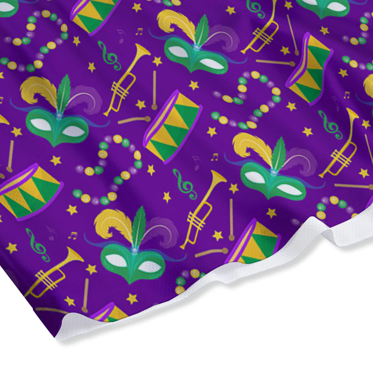 Festival Mardi Gras Print Pattern Mesh Shorts - Image 4