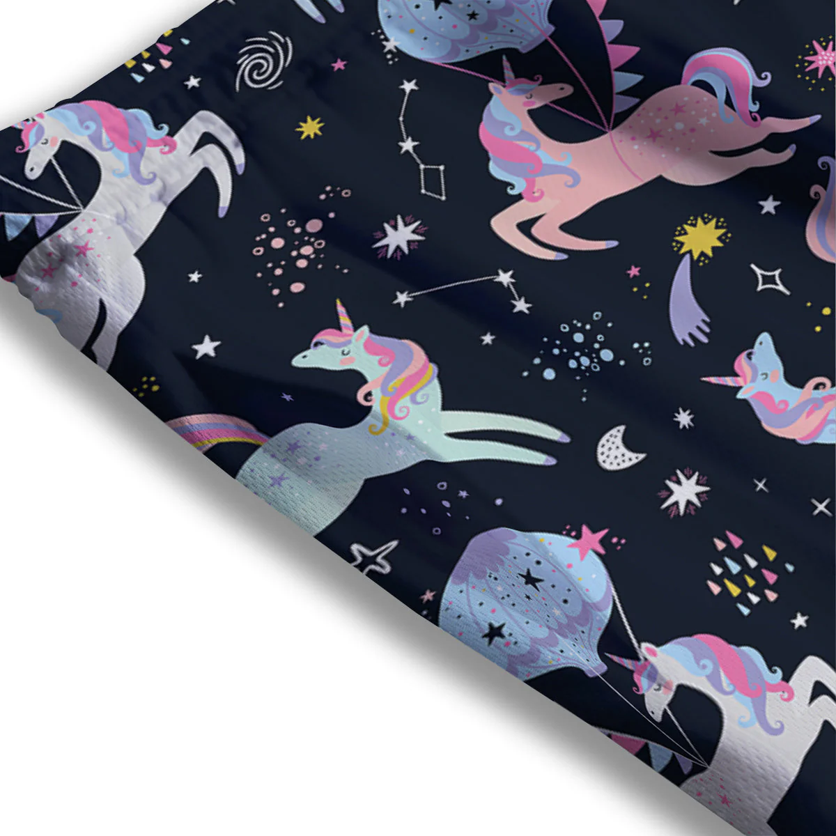 Festival Unicorn Night Print Pattern Mesh Shorts - Image 3