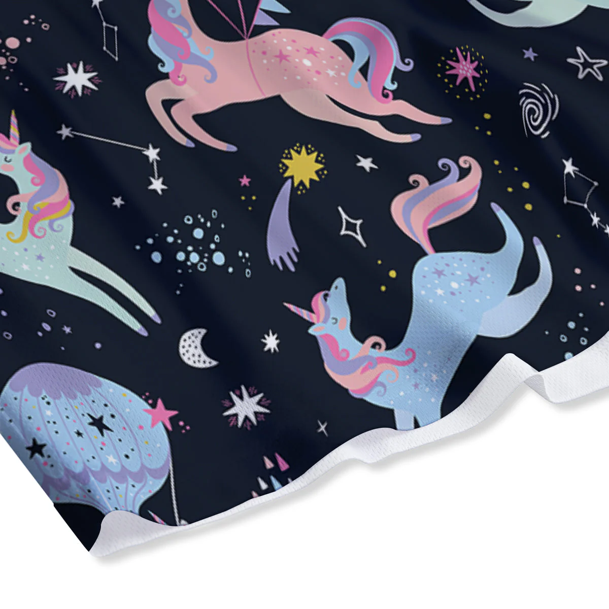 Festival Unicorn Night Print Pattern Mesh Shorts - Image 4