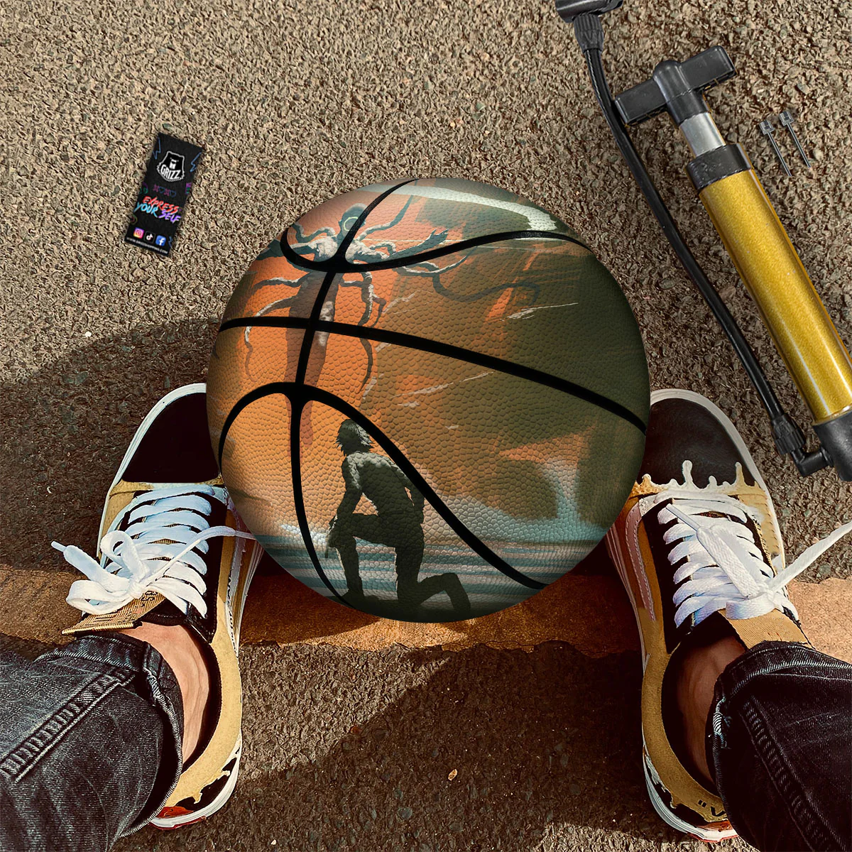 Fight With Alien Print Basketball - Image 2