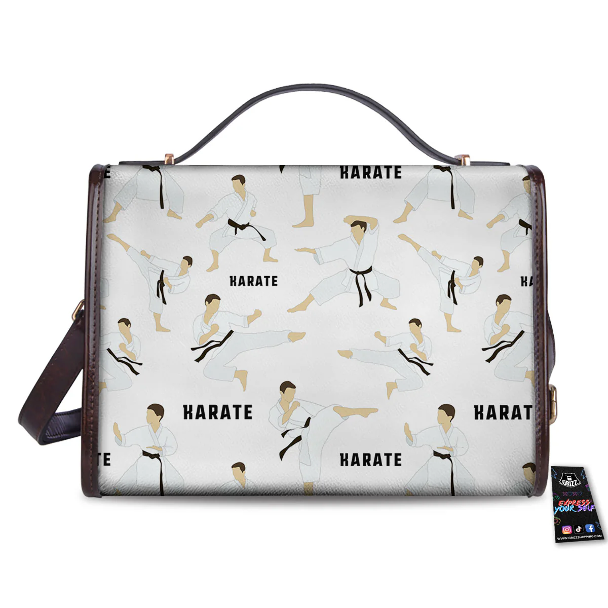 Fighter Karate Print Pattern Women's Satchel Bag - Image 2
