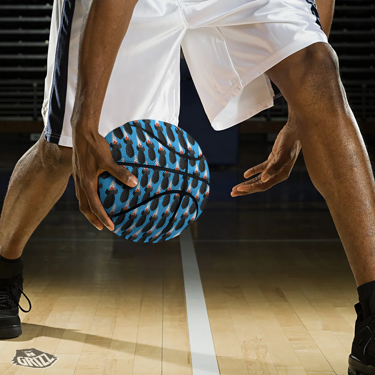 Fighting Rocket Air Bomb Print Pattern Basketball - Image 3