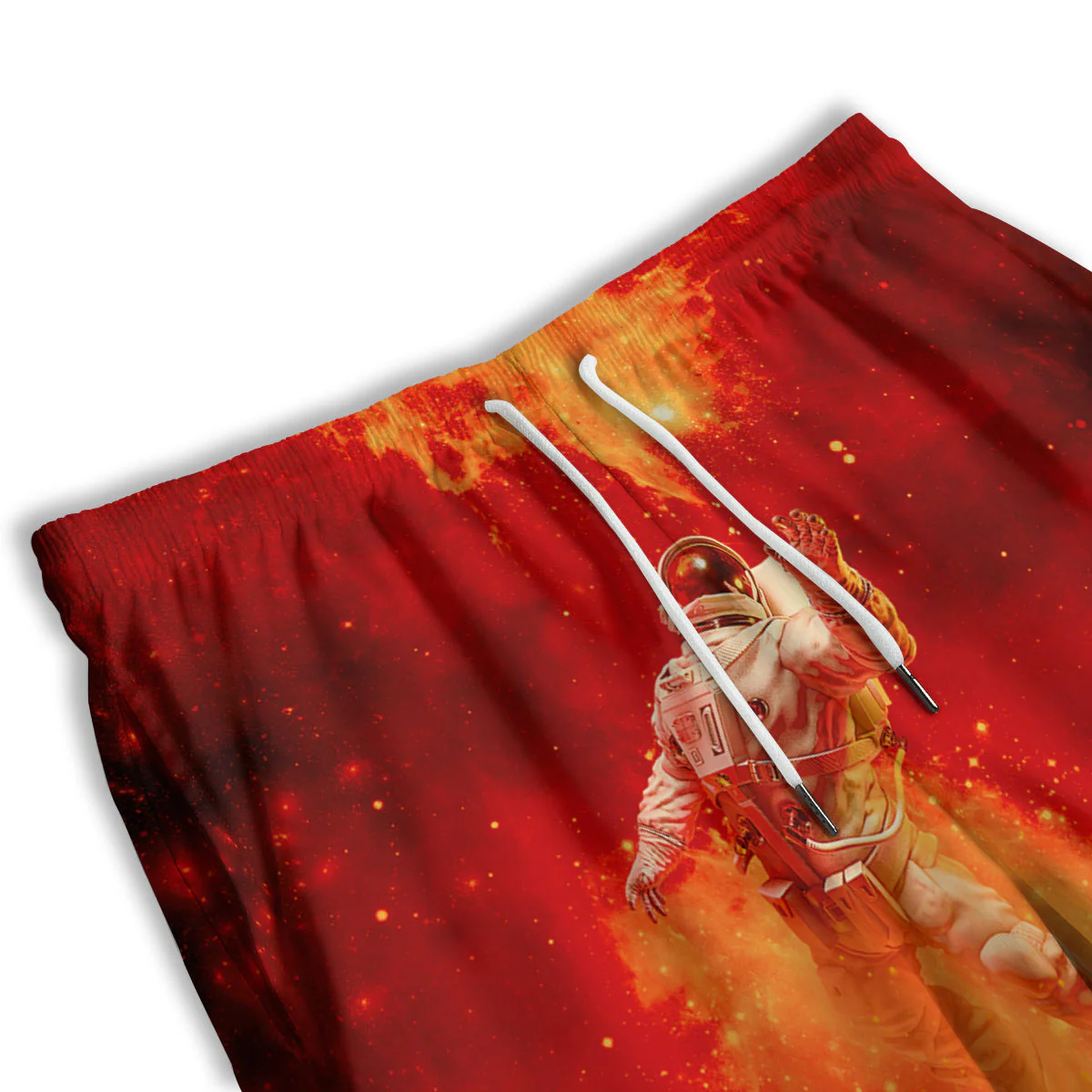 Fire Astronaut Print Men's Athletic Shorts - Image 3