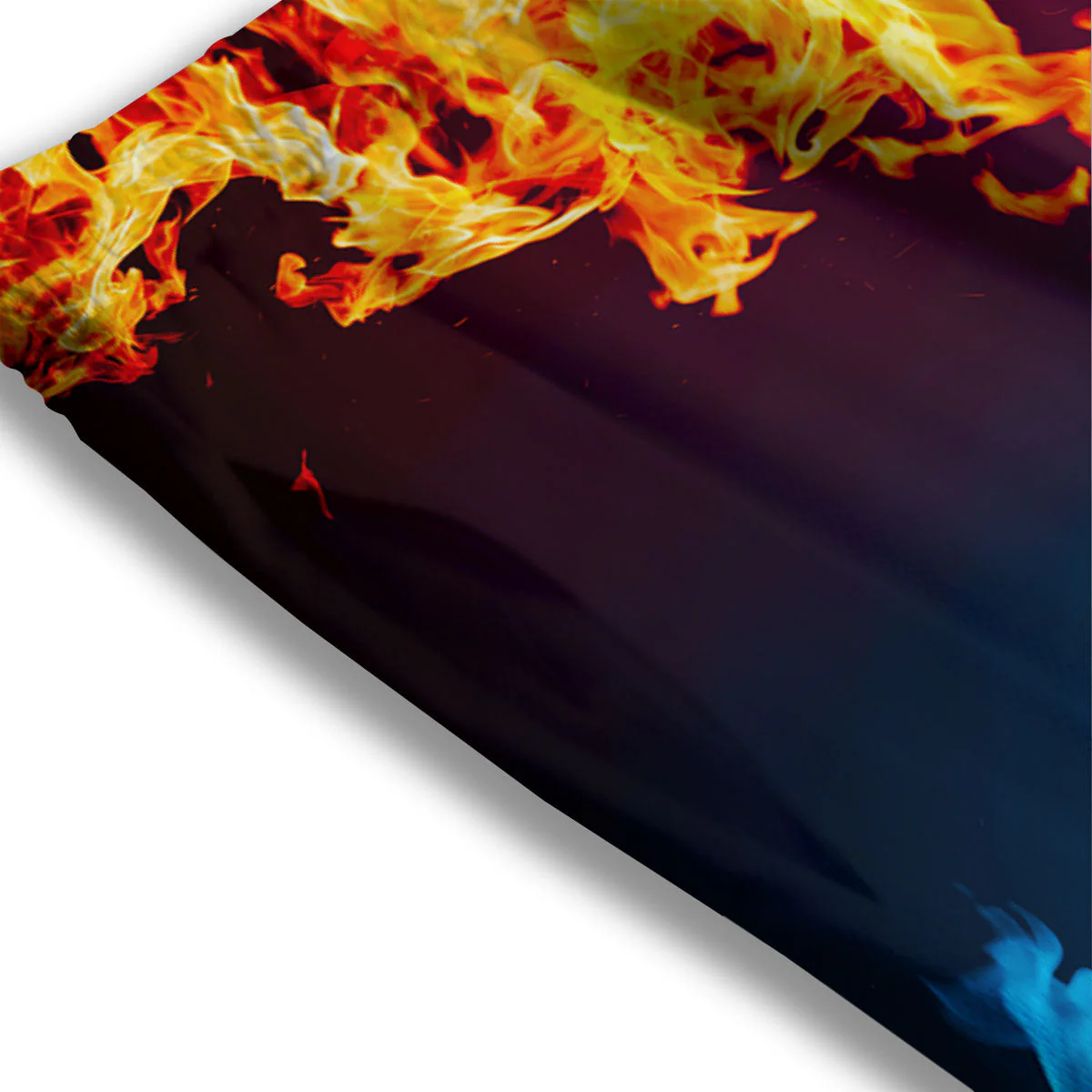 Fire Blue And Red Print Mesh Shorts - Image 3