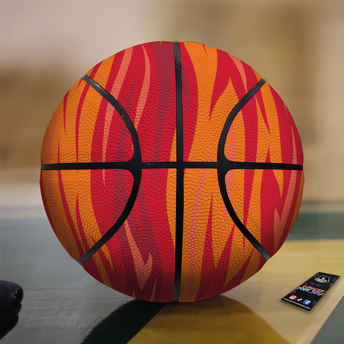 Fire In Hell Print Pattern Basketball