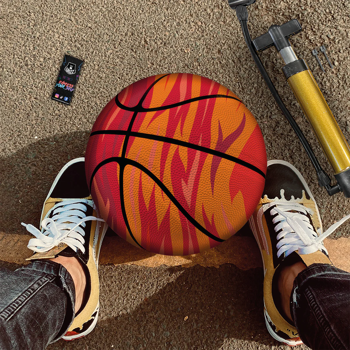 Fire In Hell Print Pattern Basketball - Image 2