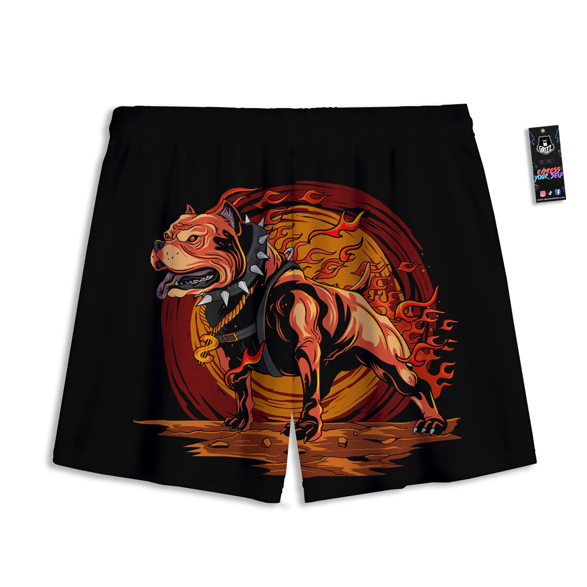 Fire Pitbull Print Mesh Shorts - Image 2