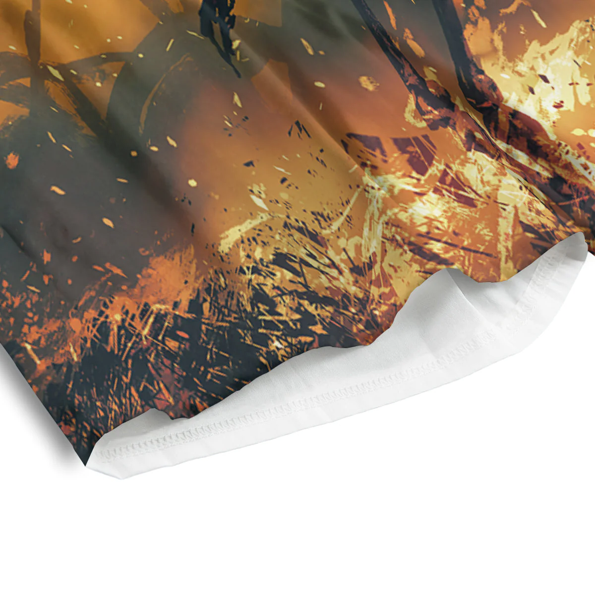 Fire Skeleton Print Men's Athletic Shorts - Image 4