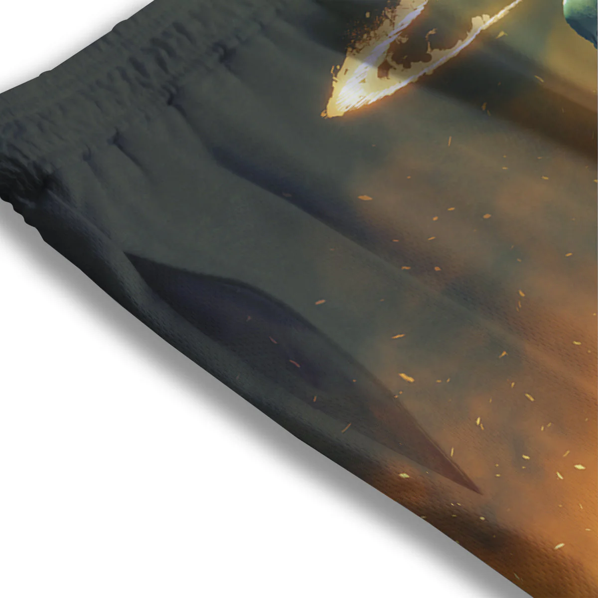 Fire Skeleton Print Mesh Shorts - Image 3