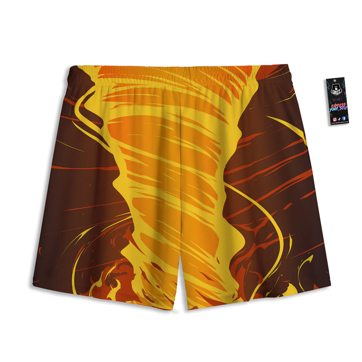 Fire Tornado Print Mesh Shorts - Image 2