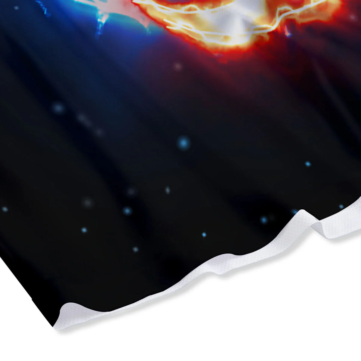 Fire Yin Yang Blue And Red Print Mesh Shorts - Image 4