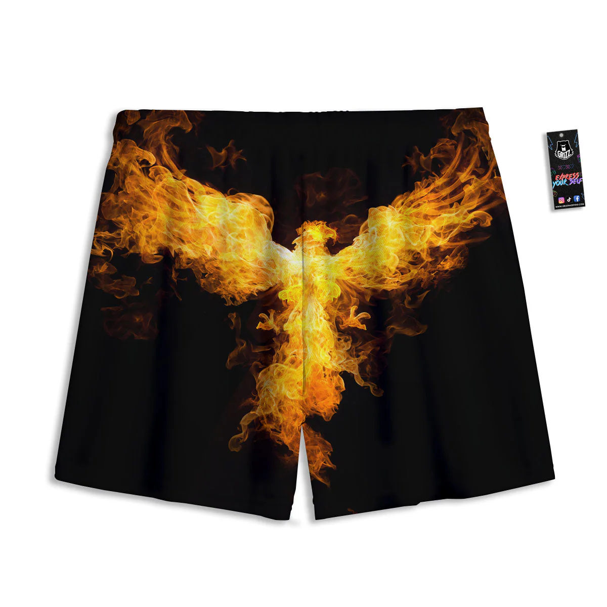 Firebird Phoenix Print Mesh Shorts - Image 2