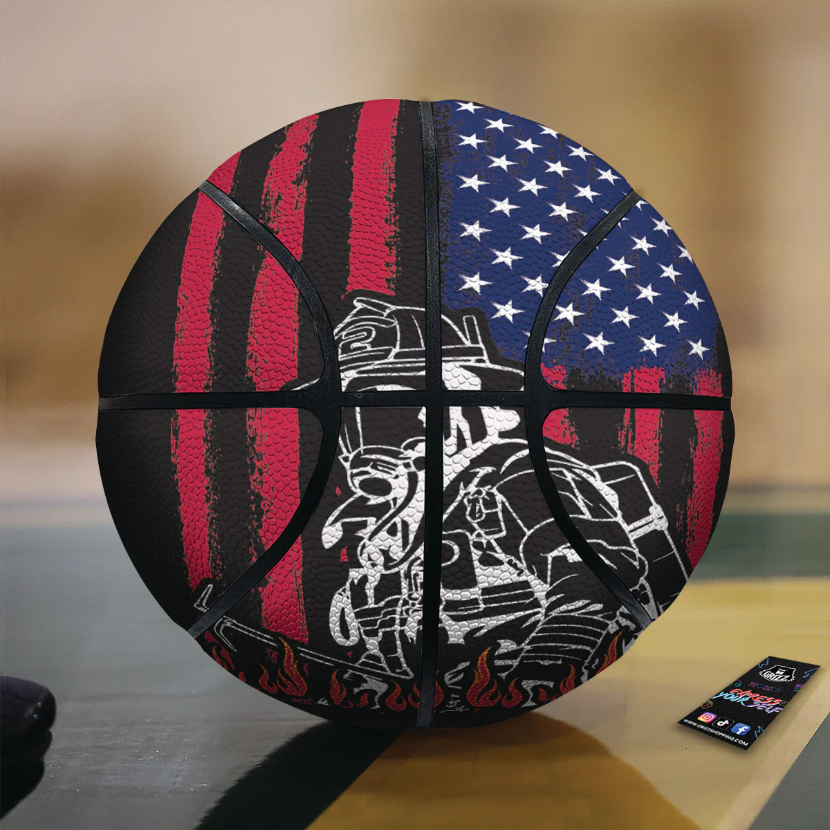 Firefighter Emblem American Print Basketball