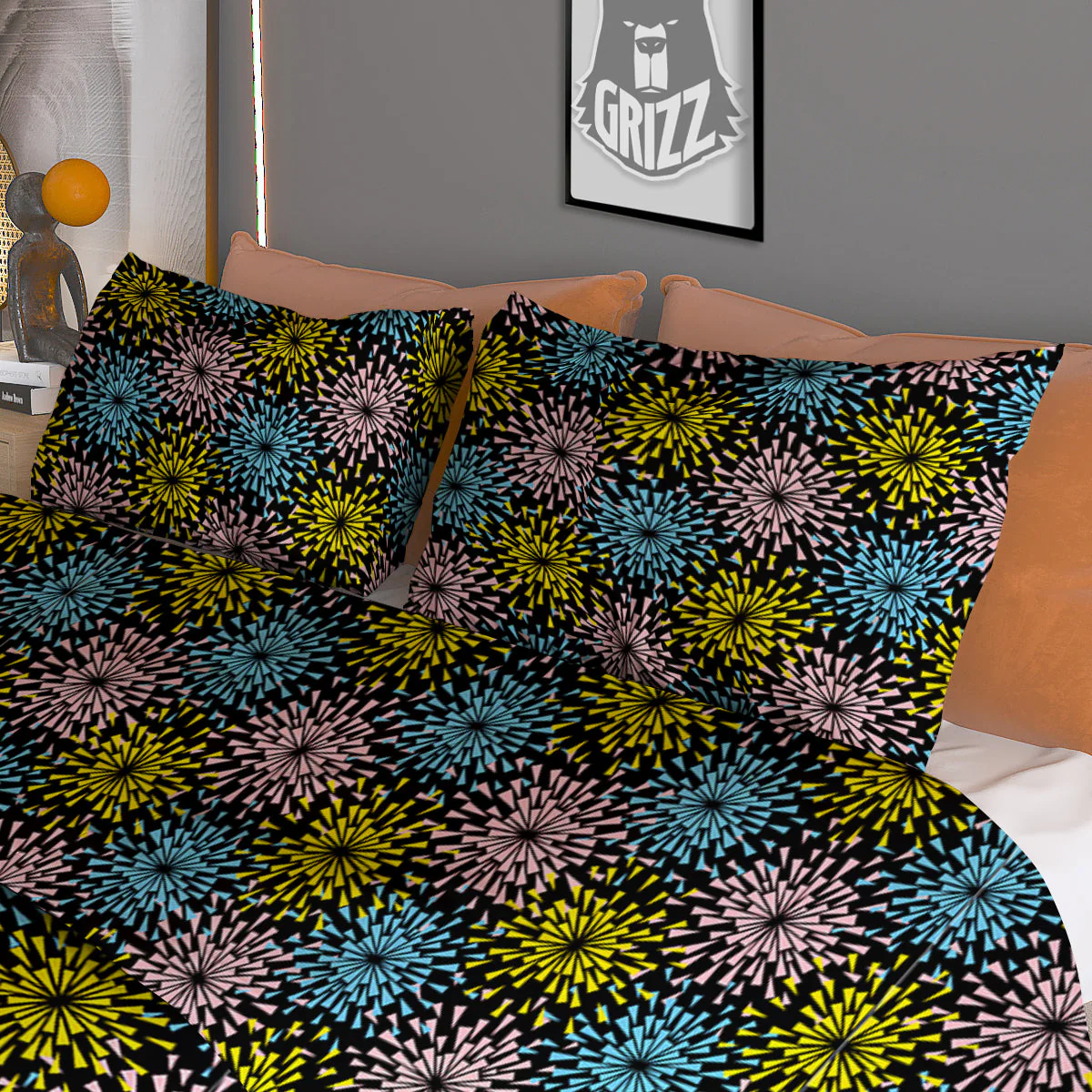 Fireworks Flowers Abstract Print Pattern Duvet Cover Bedding Set - Image 3