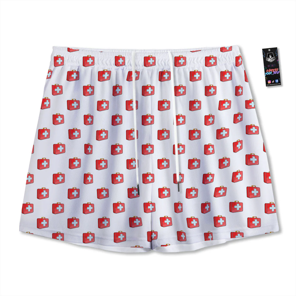 First Kit Aid Paramedic Print Pattern Mesh Shorts