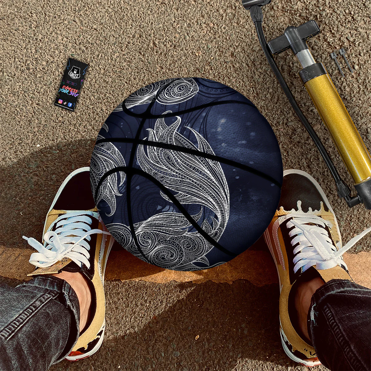 Fish Bohemian Spiritual Print Basketball - Image 2