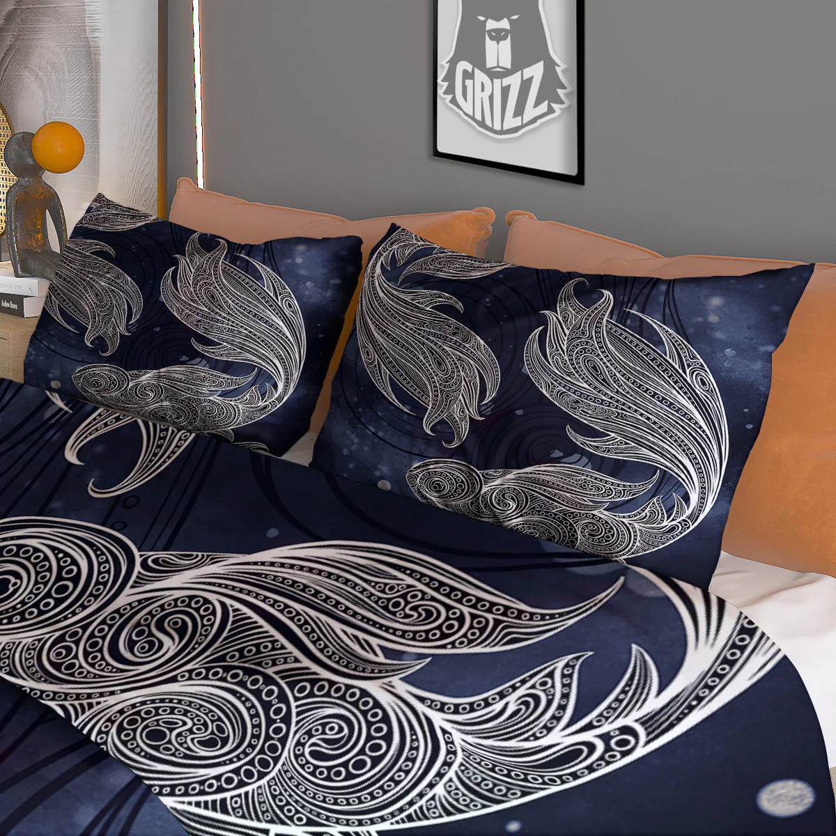 Fish Bohemian Spiritual Print Duvet Cover Bedding Set - Image 3