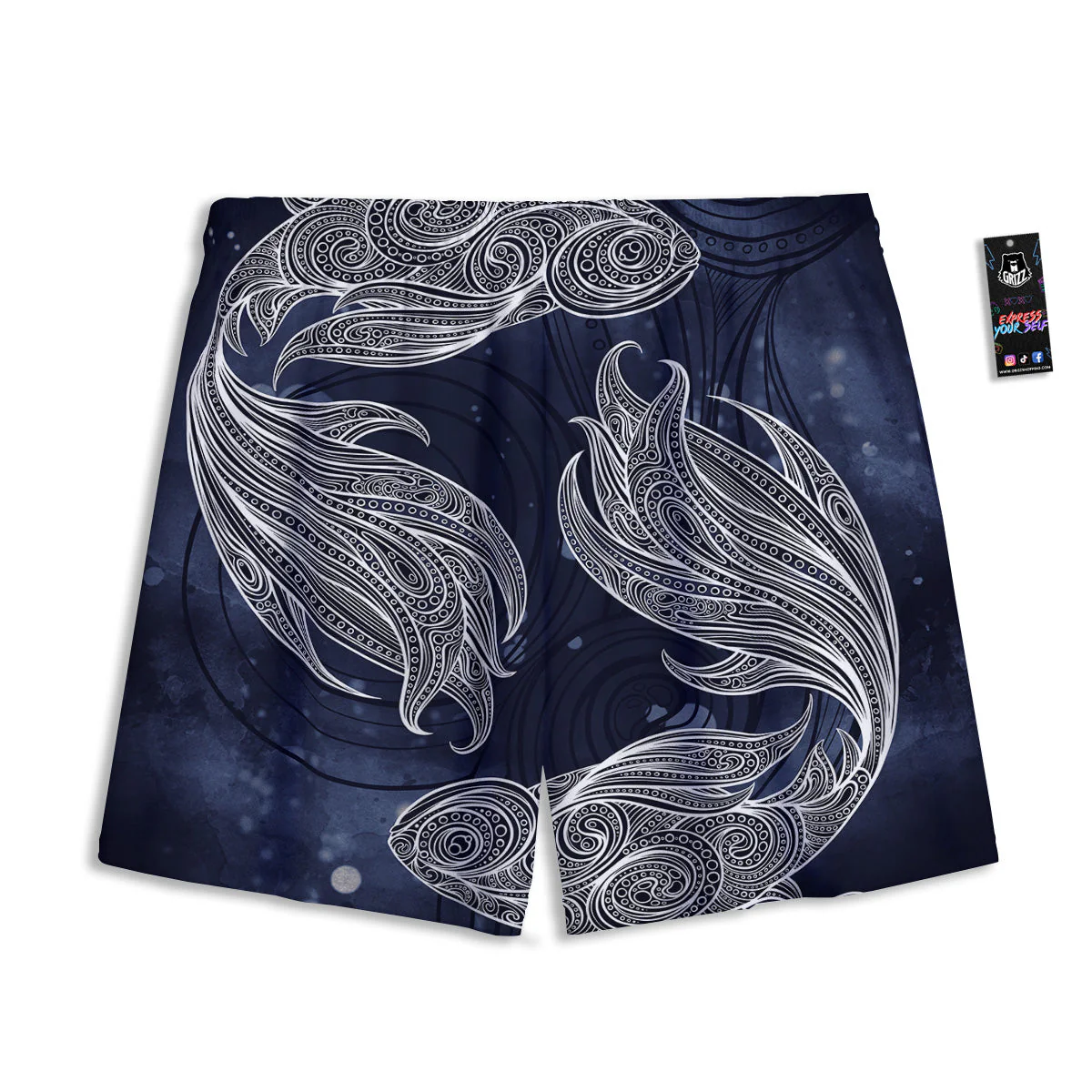 Fish Bohemian Spiritual Print Mesh Shorts - Image 2