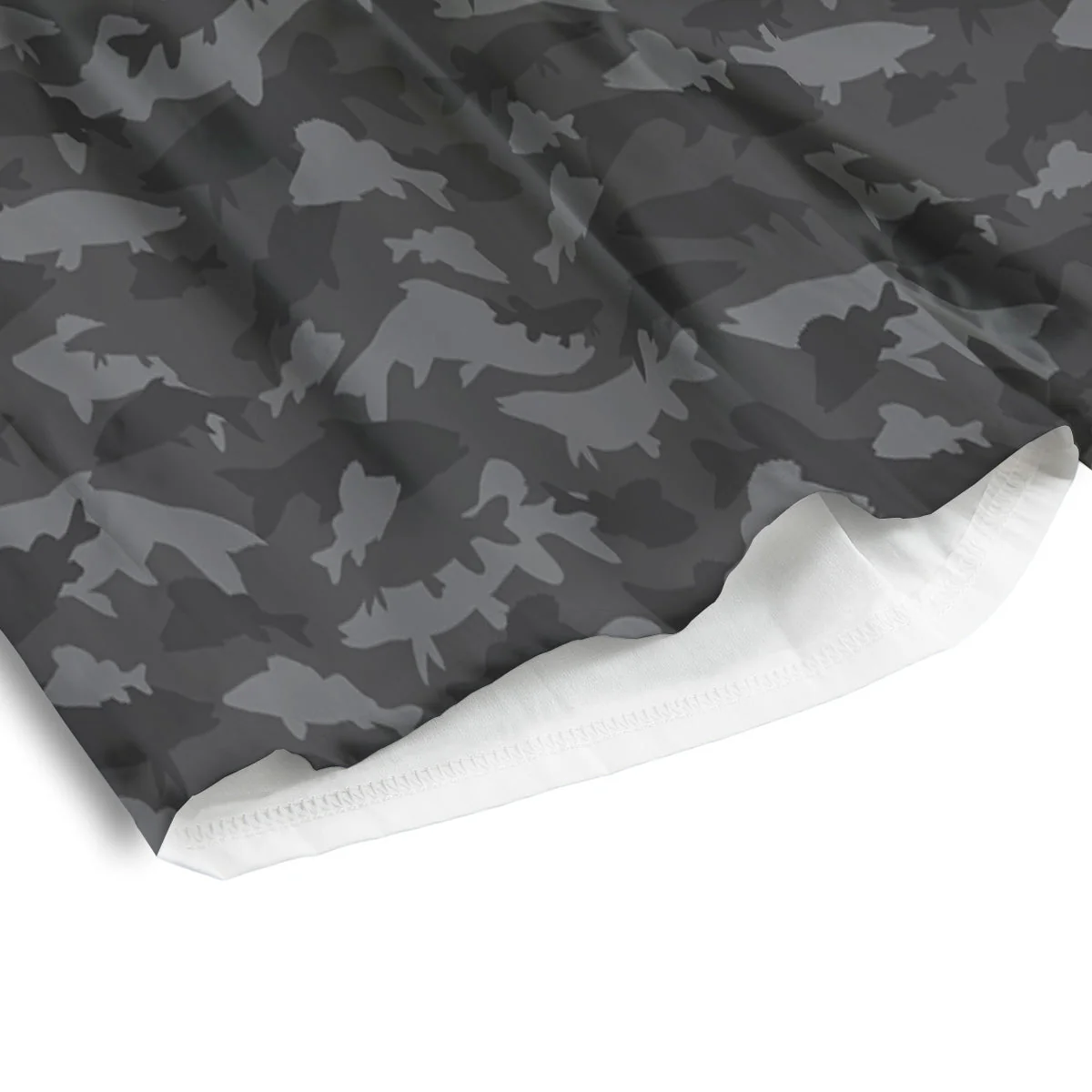 Fish Camouflage Grey Print Pattern Men's Athletic Shorts - Image 4