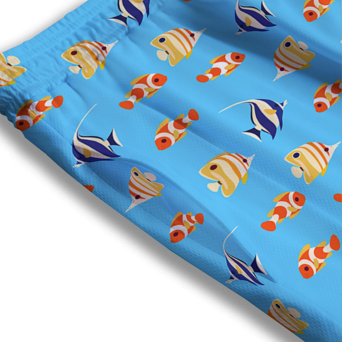 Fish Cute Print Pattern Mesh Shorts - Image 3