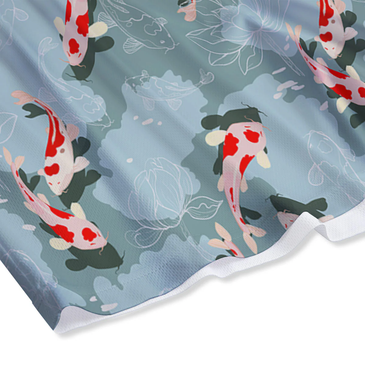 Fish Koi Print Pattern Mesh Shorts - Image 4
