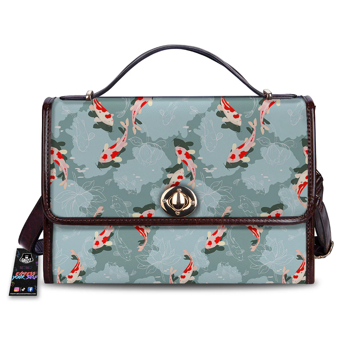 Fish Koi Print Pattern Women's Satchel Bag